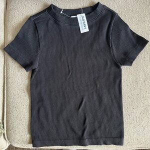 Old Navy Black Ribbed T-Shirt NWT